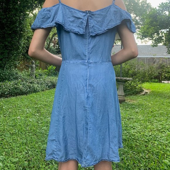 🥑FREE🥑 w/any FP purchase HeartSoul Denim Romper in Blue - Picture 2 of 3